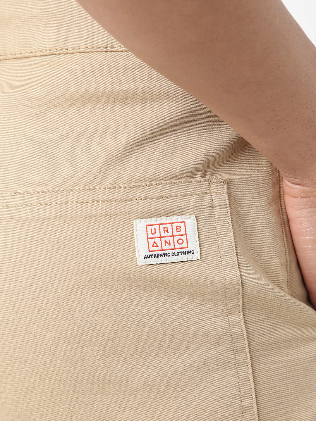 Men's Beige Regular Fit Solid Cargo Chino Pant with 6 Pockets Stretchable - Image 7