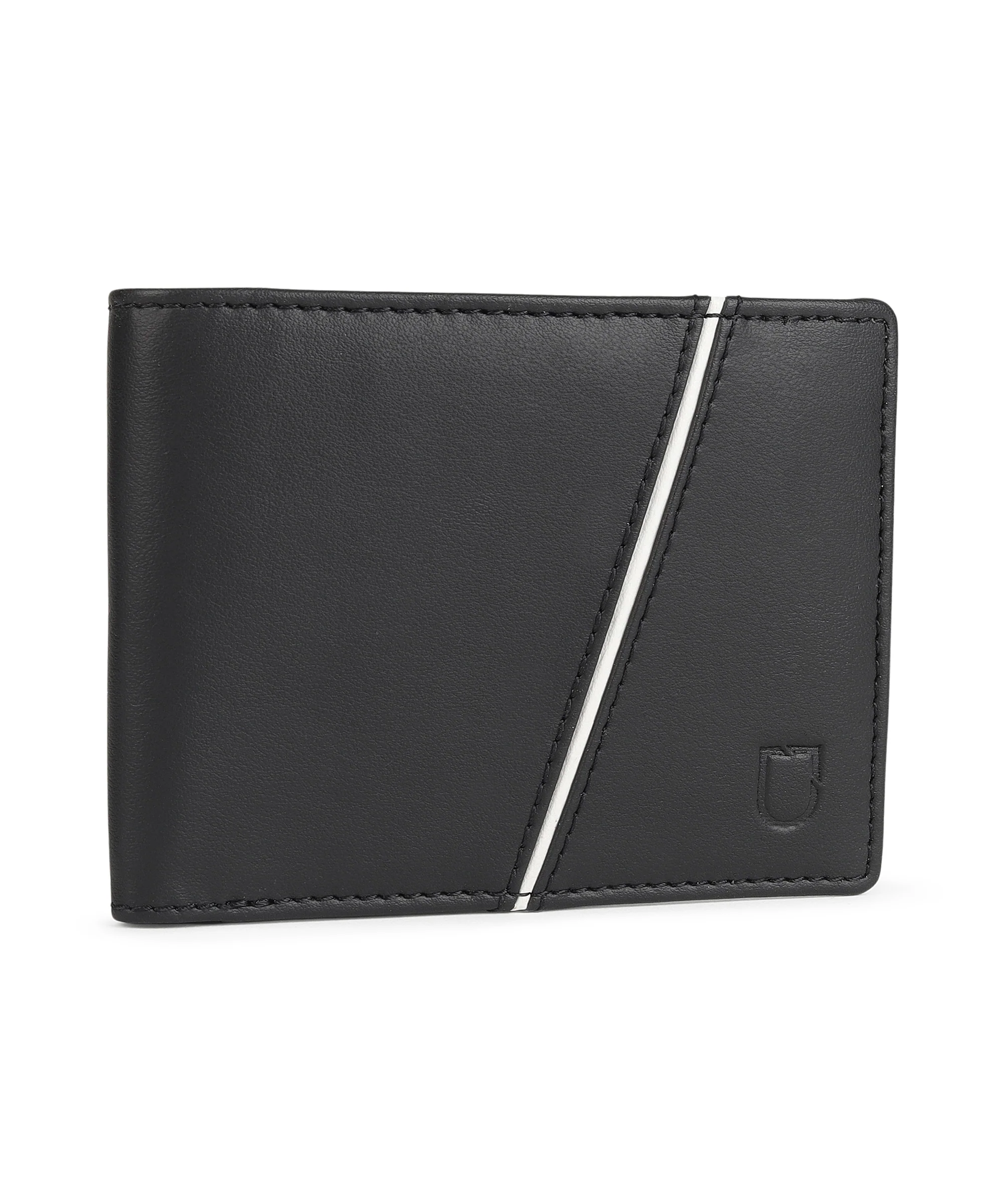 Urbano Fashion Men's Black Casual, Formal Leather Wallet-3 Card Slots - Image 2