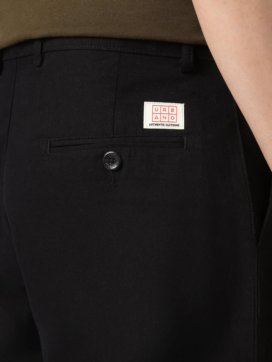 Men's Black Loose Baggy Fit Solid Chino Trousers Non-Stretchable - Image 5