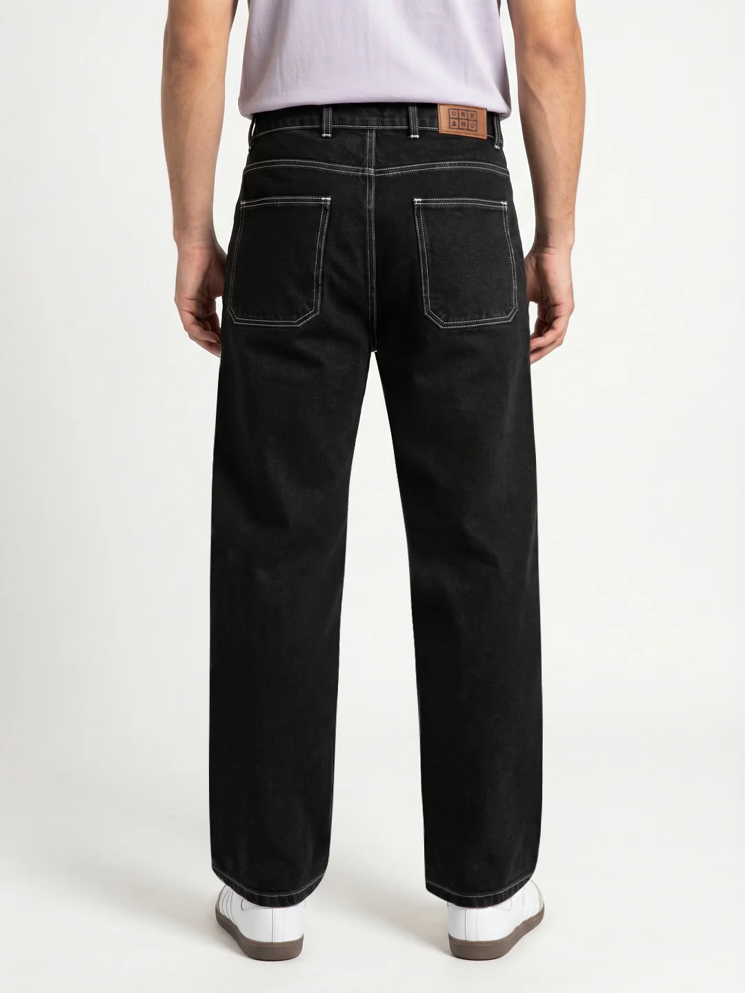 Men's Black Loose Baggy Fit Washed Denim Jeans Non-Stretchable - Image 3
