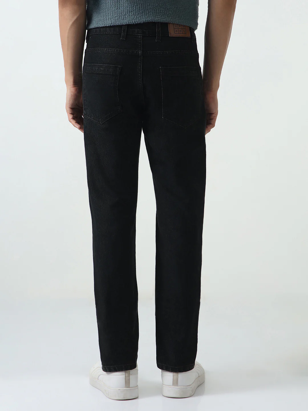 Men's Black Slim Fit Washed Denim Jeans Stretchable - Image 3