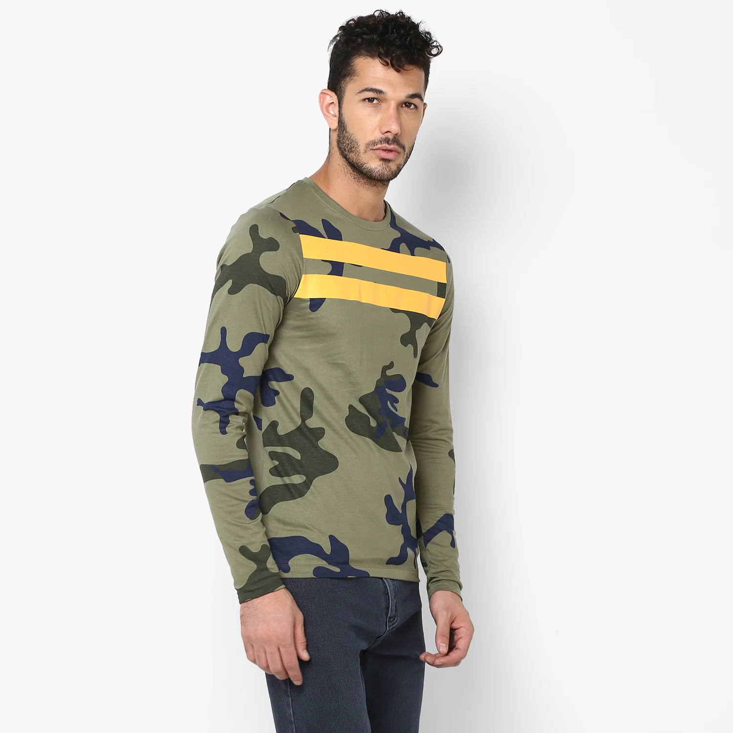 Men's Checkered Slim Fit Full Sleeve T-Shirt - Image 2