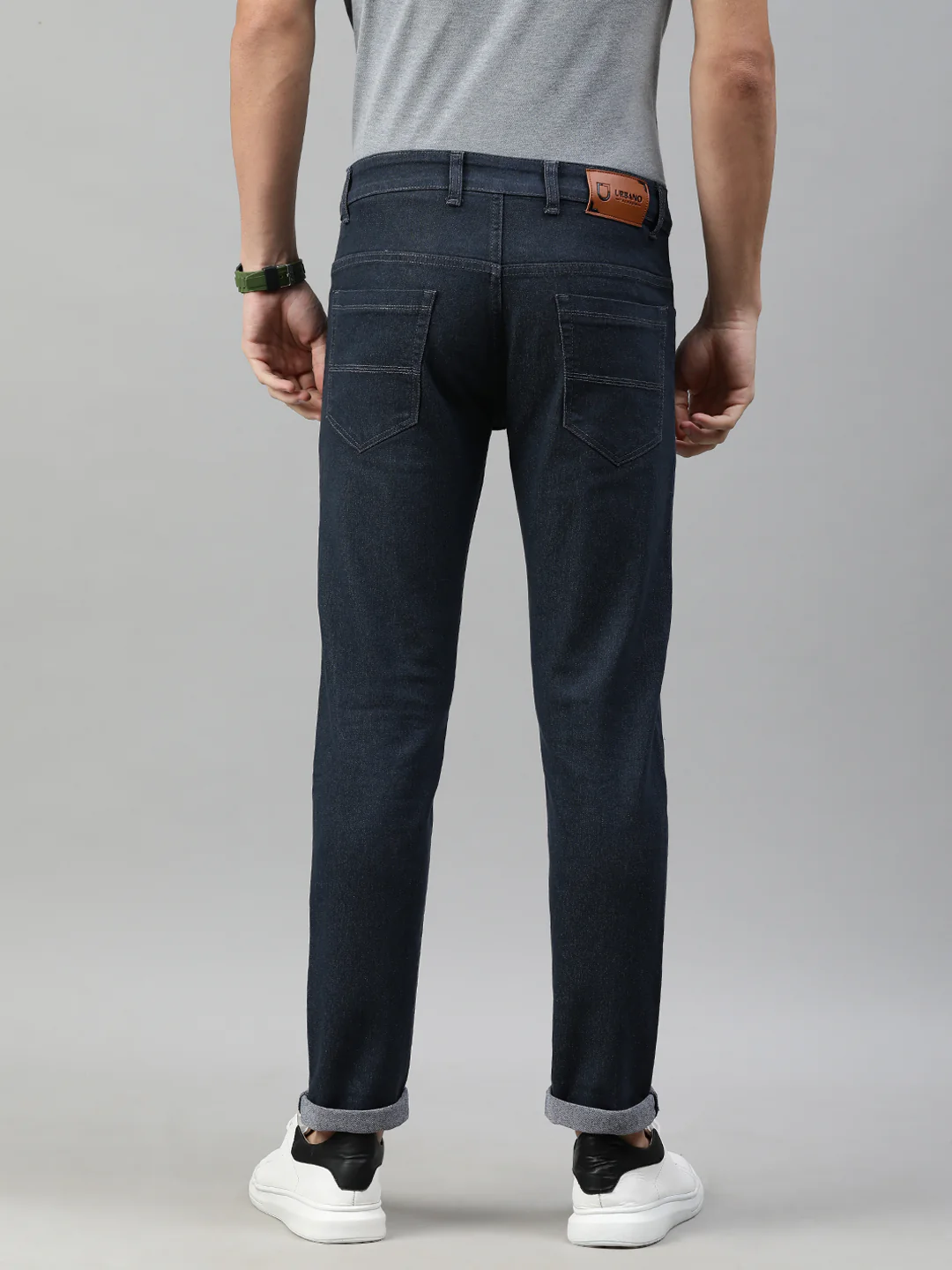 Men's Dark Grey Slim Fit Denim Jeans Stretchable - Image 4