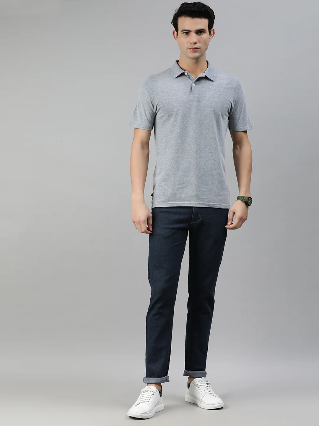 Men's Dark Grey Slim Fit Denim Jeans Stretchable - Image 5