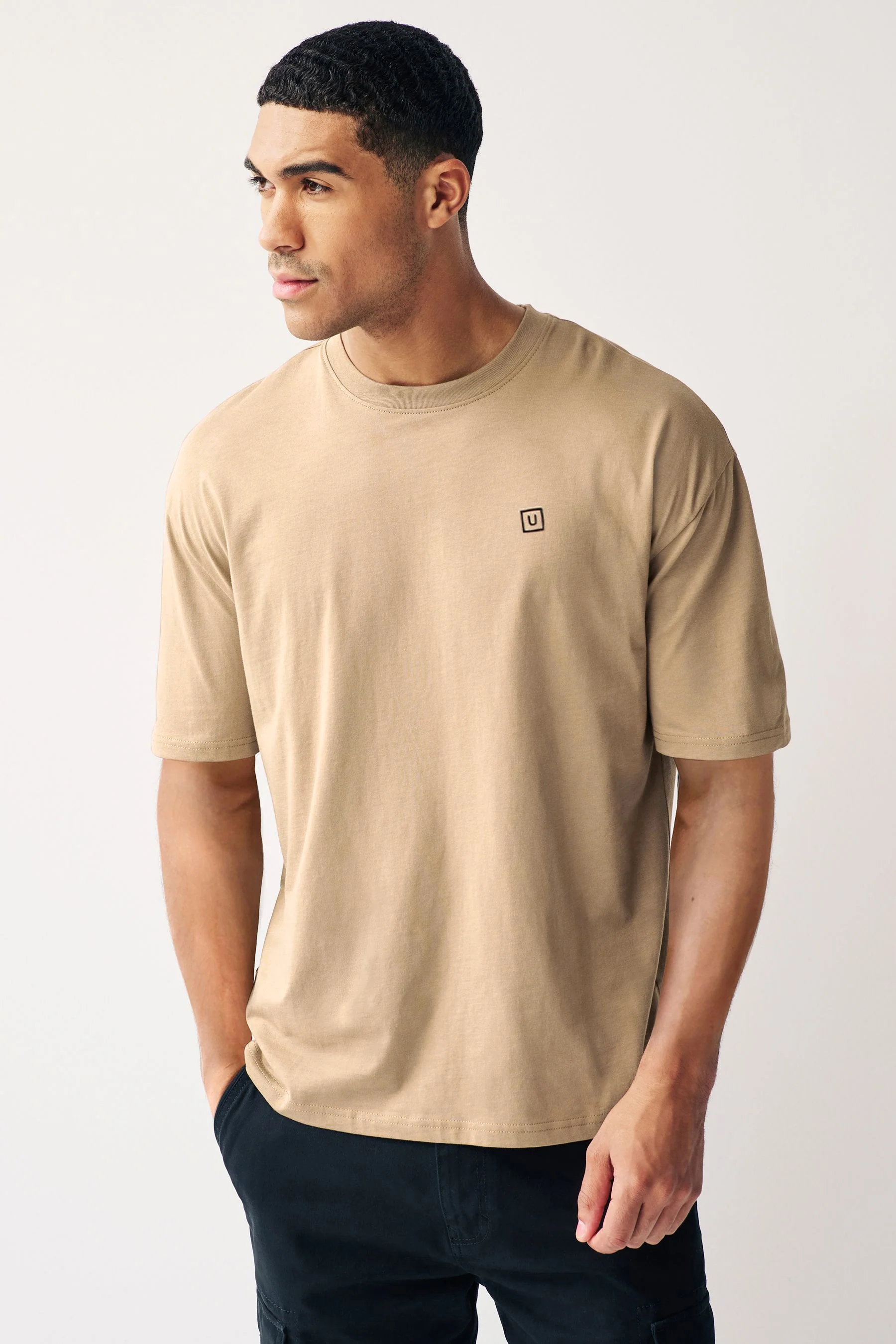 Men's Multicolor Solid Round Neck Oversized Fit Cotton T-Shirts Pack of 3 - Image 2