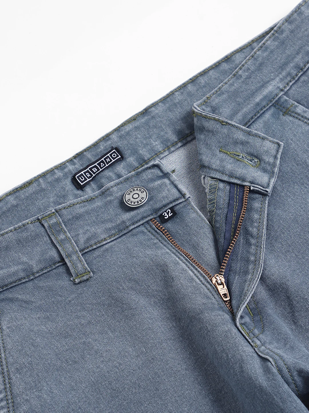 Men's Grey Slim Fit Washed Jeans Stretchable - Image 7