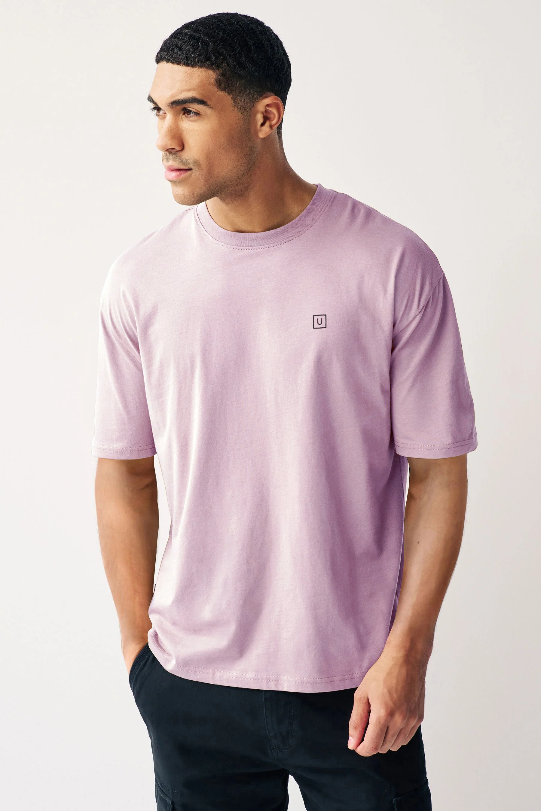 Men's Multicolor Solid Round Neck Oversized Fit Cotton T-Shirts Pack of 3 - Image 4
