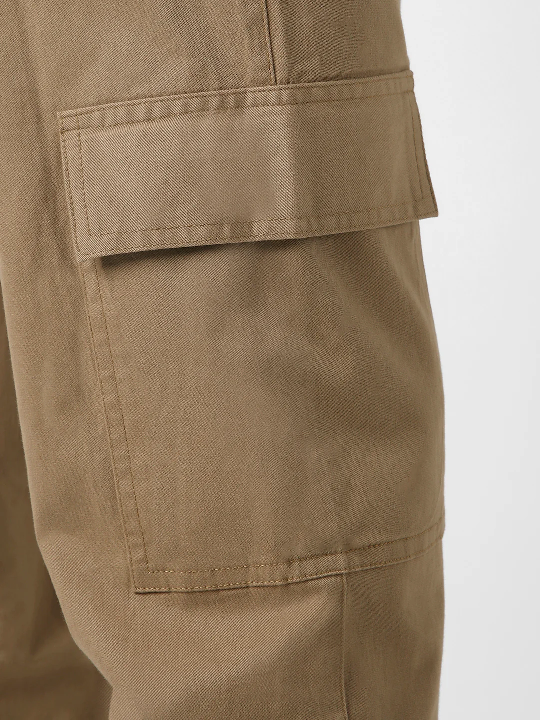 Men's Khaki Regular Fit Solid Cargo Chino Pant with 6 Pockets Stretchable - Image 5
