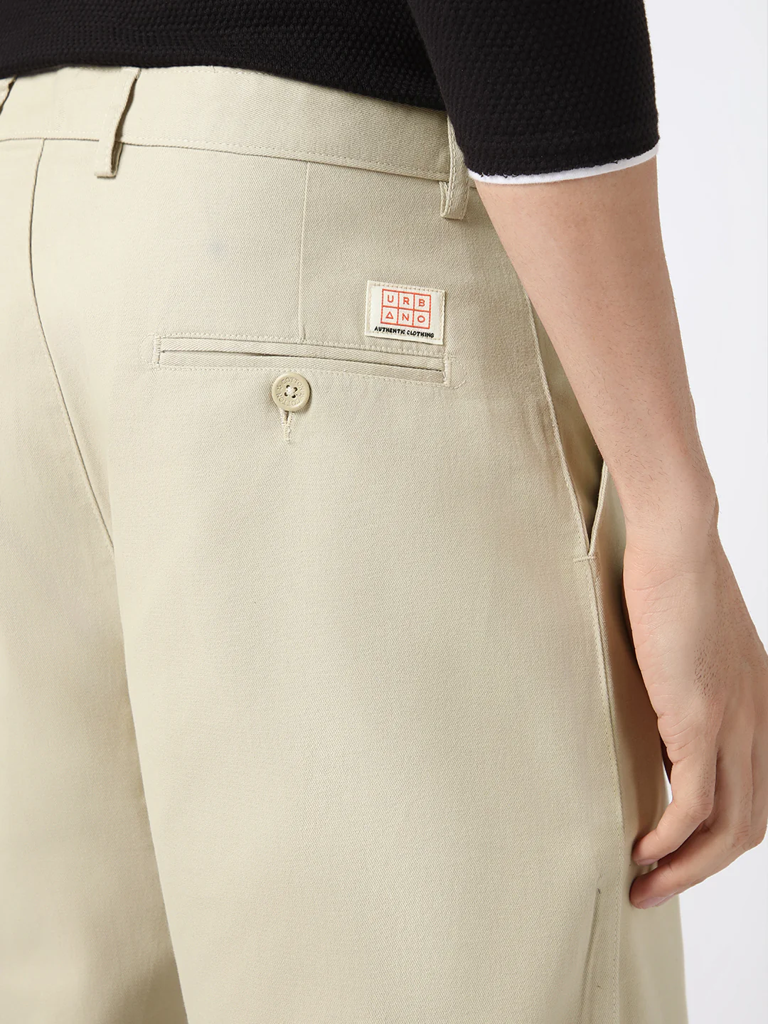 Men's Light Grey Loose Baggy Fit Solid Chino Trousers Non-Stretchable - Image 5