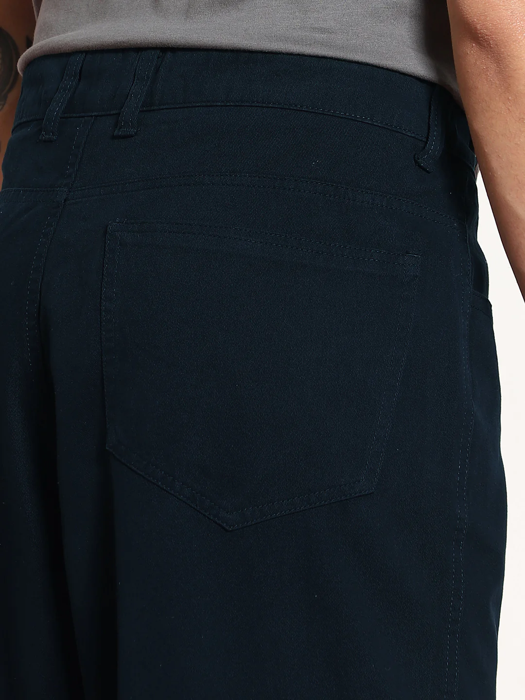 Men's Navy Loose Baggy Fit Cargo Chino Pant with 8 Pockets Stretchable - Image 7