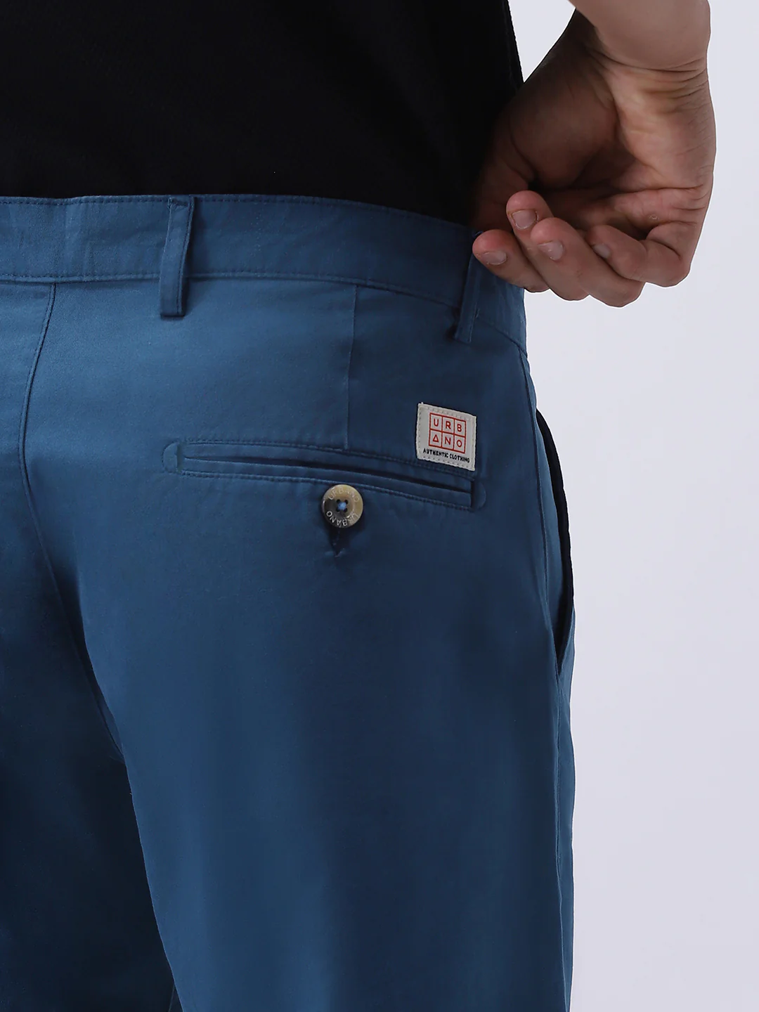 Men's Royal Blue Cotton Regular Fit Casual Chinos Trousers Stretch - Image 7
