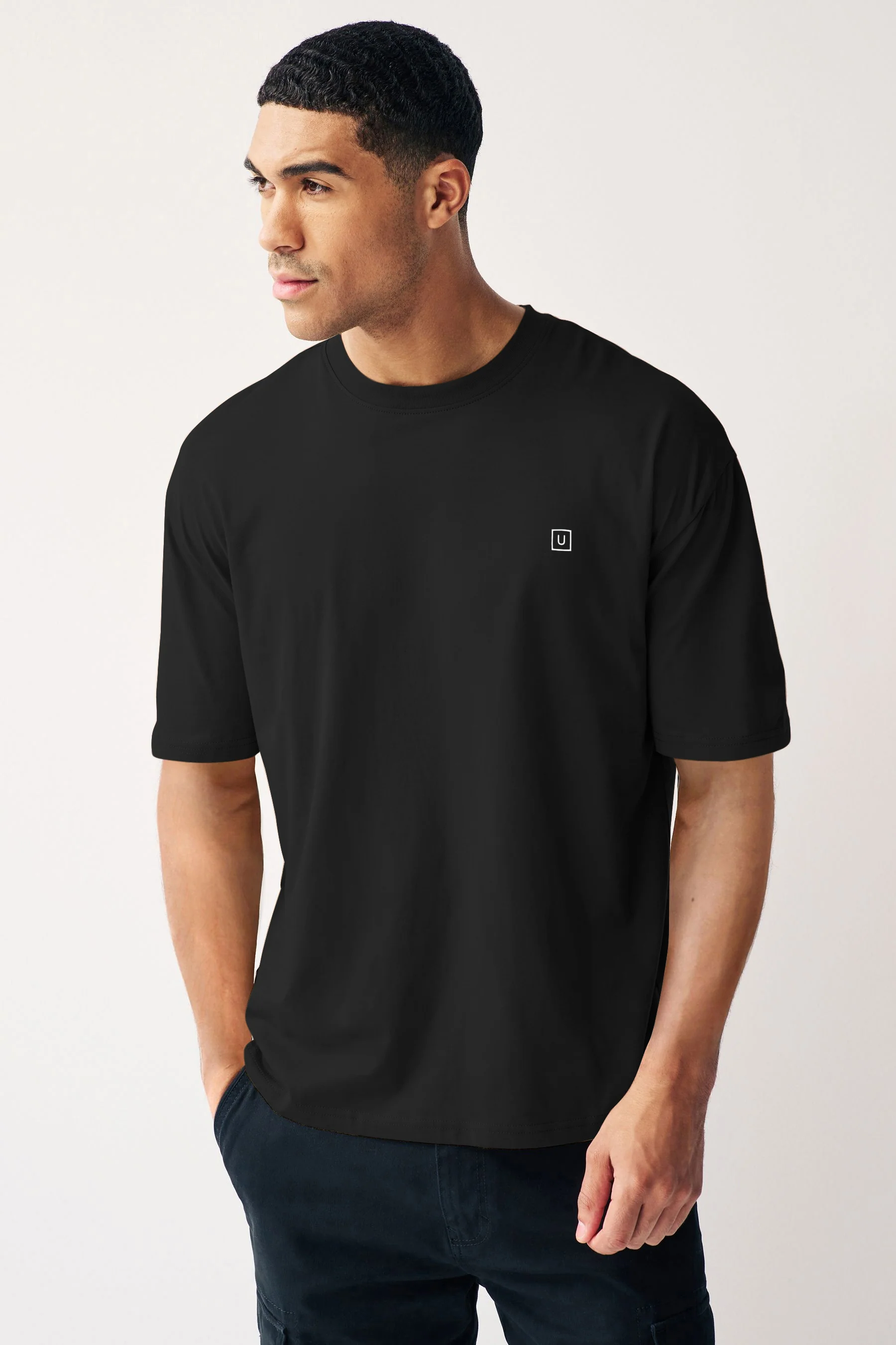 Men's Multicolor Solid Round Neck Oversized Fit Cotton T-Shirts Pack of 3 - Image 4