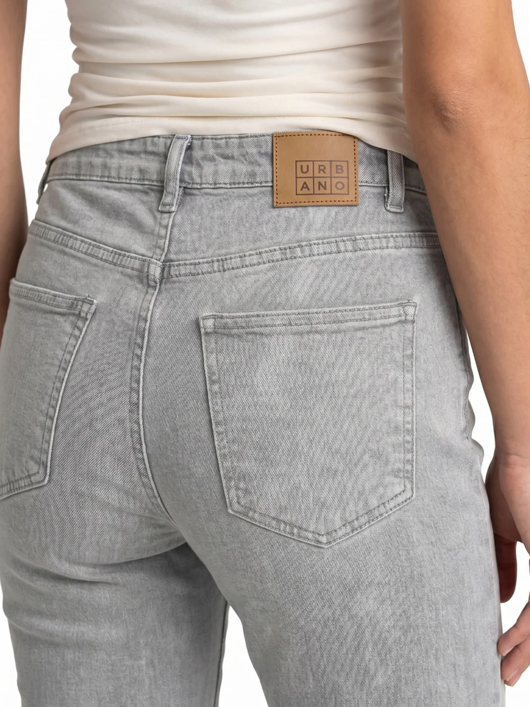 Women's Ice Grey Mid Rise Bootcut Washed Jeans Stretchable - Image 6