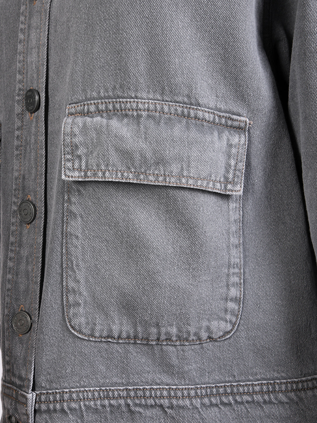 Women's Ice Grey Relaxed Fit Full Sleeve Utility Denim Jacket - Image 7