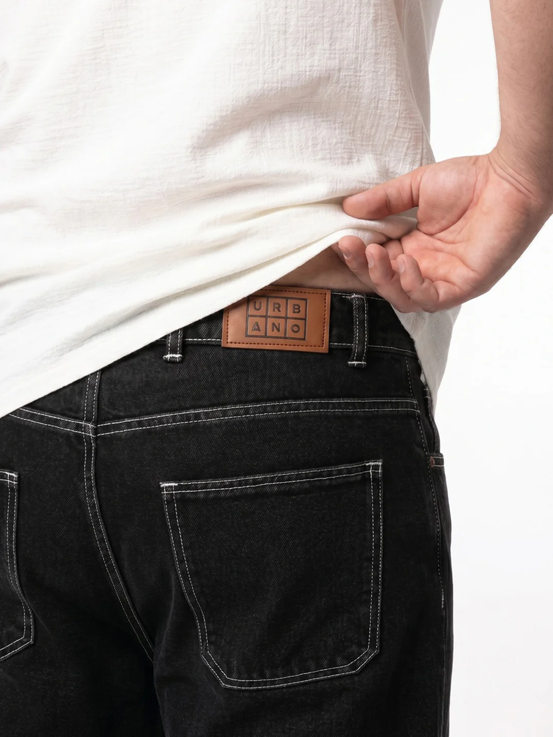 Plus Men's Black Loose Baggy Fit Washed Denim Jeans Non-Stretchable - Image 6