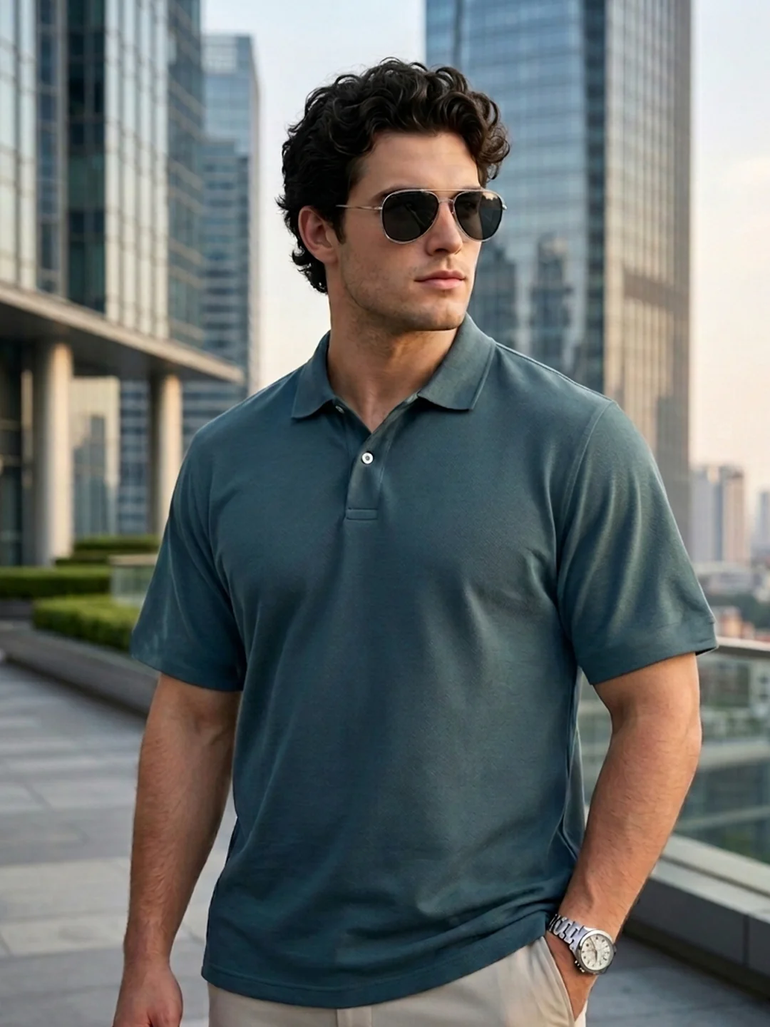 Plus Men's Dark Grey Solid Regular Fit Half Sleeve Cotton Polo T-Shirt